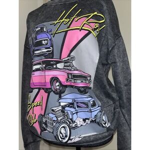 No boundaries "Hot Rod speed Club' Long Sleeve Pullover Size S Women's Graphic